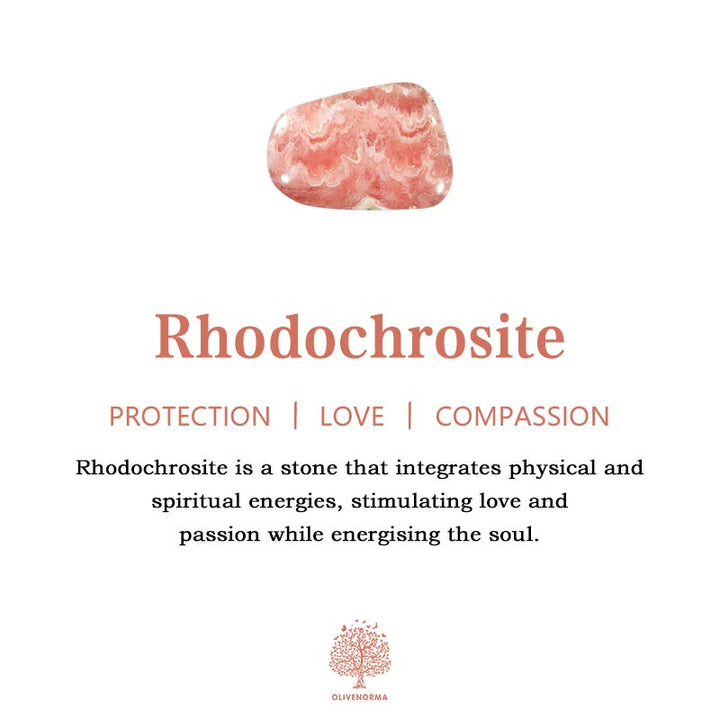 Olivenorma Rodocrosite Simbolo del Loto Bracciale 3 Pezzi