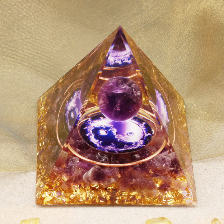 Piramide di orgone curativa in ametista Olivenorma