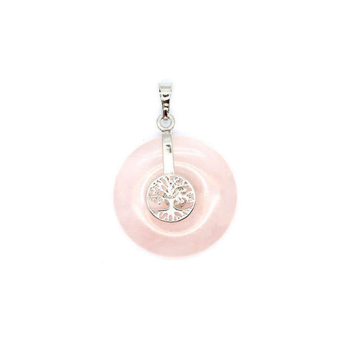 Collana con fibbia della pace in cristallo naturale Olivenorma e albero della vita