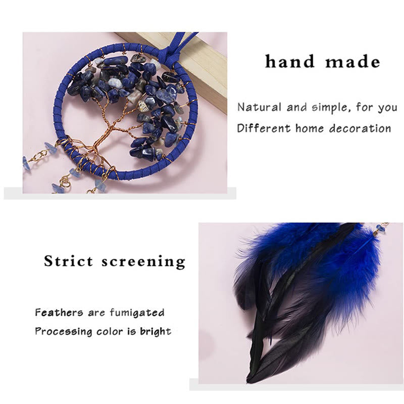 Ornamento per auto acchiappasogni con piuma dell'albero della vita in cristallo Olivenorma - image 13