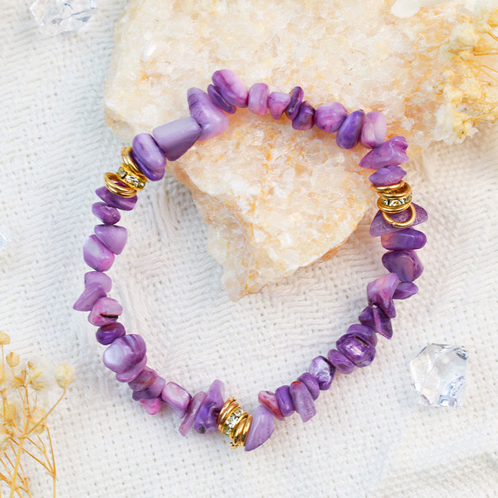 Bracciale Olivenorma con perline di cristallo frantumato e pietra irregolare