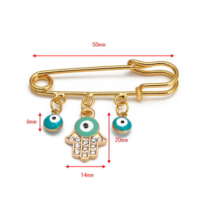 Spilla serie Hamsa con occhio malvagio Olivenorma