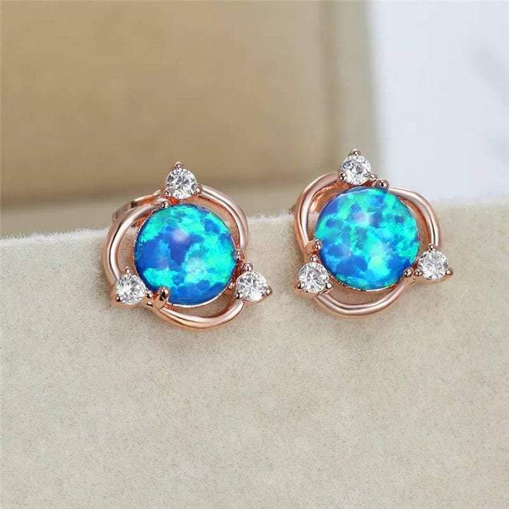 Orecchini a bottone Olivenorma Opal Small Round White Zircon 