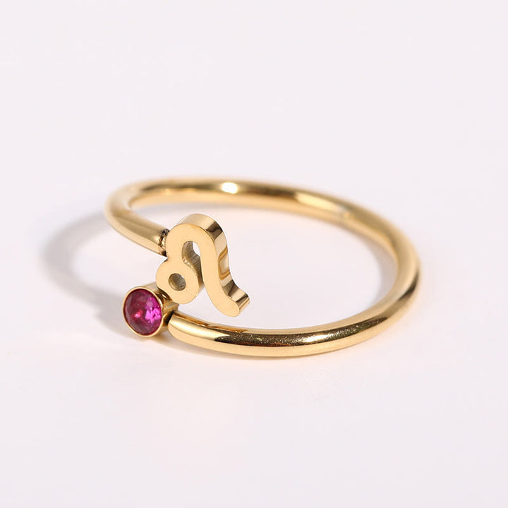 Anello con pietra portafortuna dello zodiaco Olivenorma