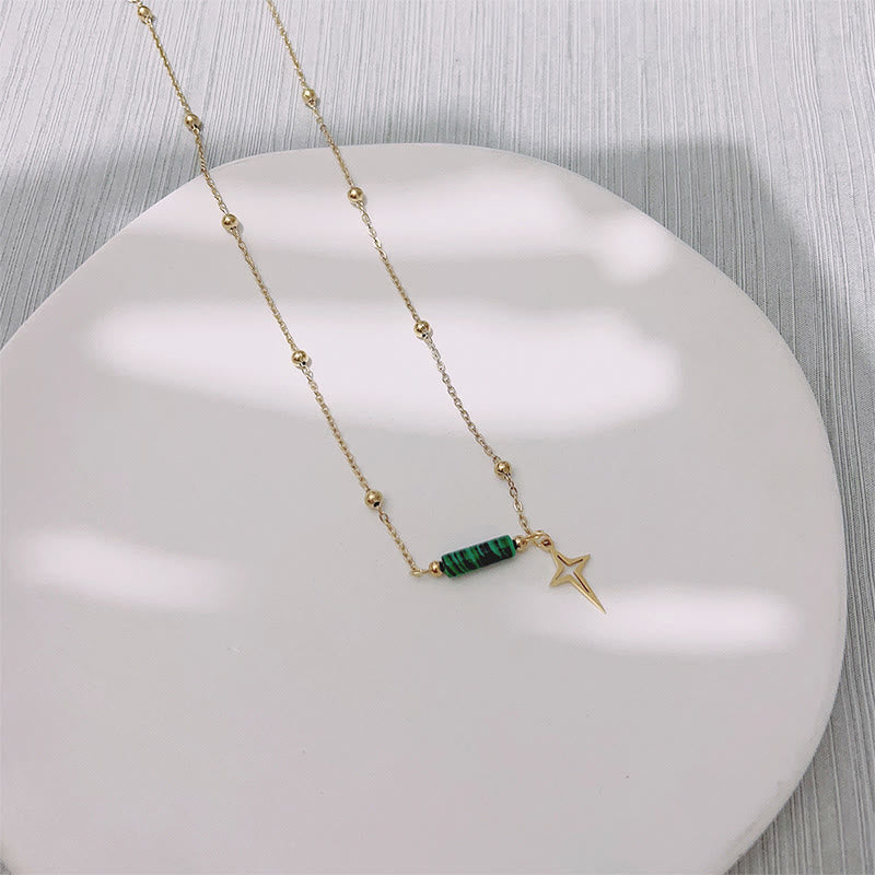 Olivenorma Natural Malachite Star Pendant Orecchini Collana Bracciale