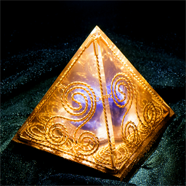 Cubo Tripla Elica Olivenorma - Antico Totem Egizio Piramide di Orgone Ametista