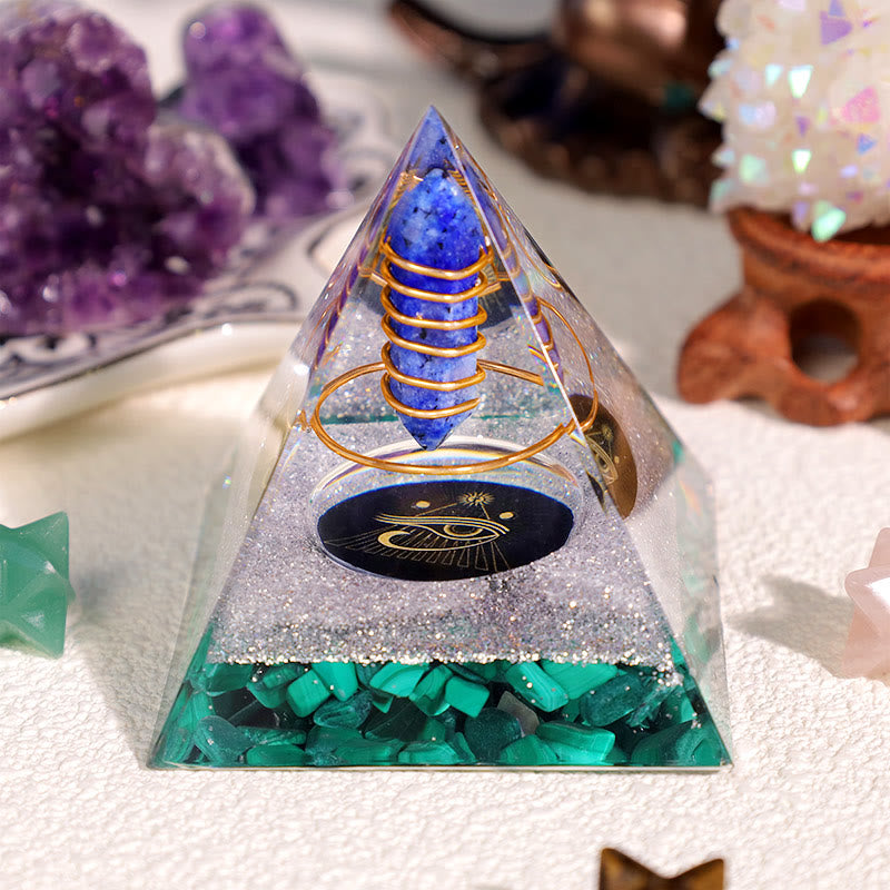 Olivenorma Lapislazzuli Malachite Occhio di Horus Piramide di Orgone