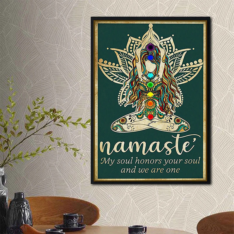 Poster con simbolo del lotto Olivenorma Chakra Yoga