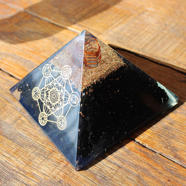 Olivenorma Tormalina Nera Cubo di Metatron Protezione Piramide Orgonica 