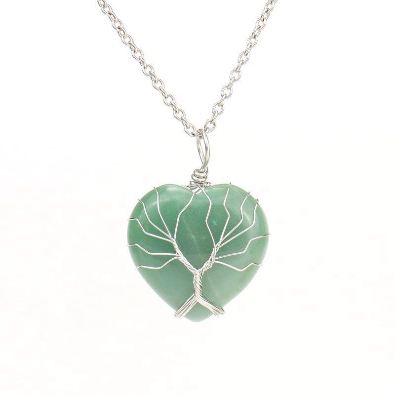 Collana a forma di cuore in cristallo naturale Olivenorma