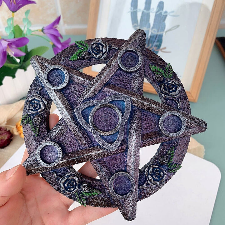 Supporto per sfera di cristallo con telaio a stella a cinque punte Olivenorma