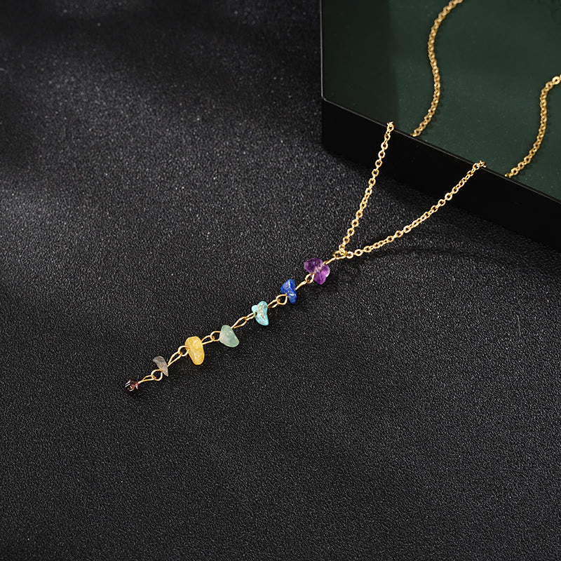 Collana con ciondolo a forma di nappa chakra in pietra naturale Olivenorma