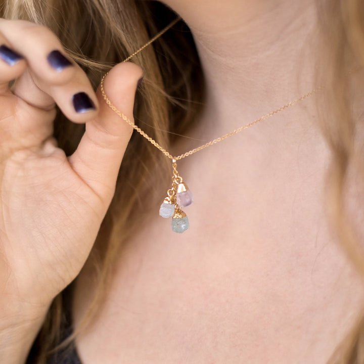 Collana con ciondolo in cristallo colorato Olivenorma 