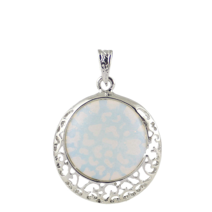 Collana regolabile in pietra autentica di cristallo rotondo Olivenorma