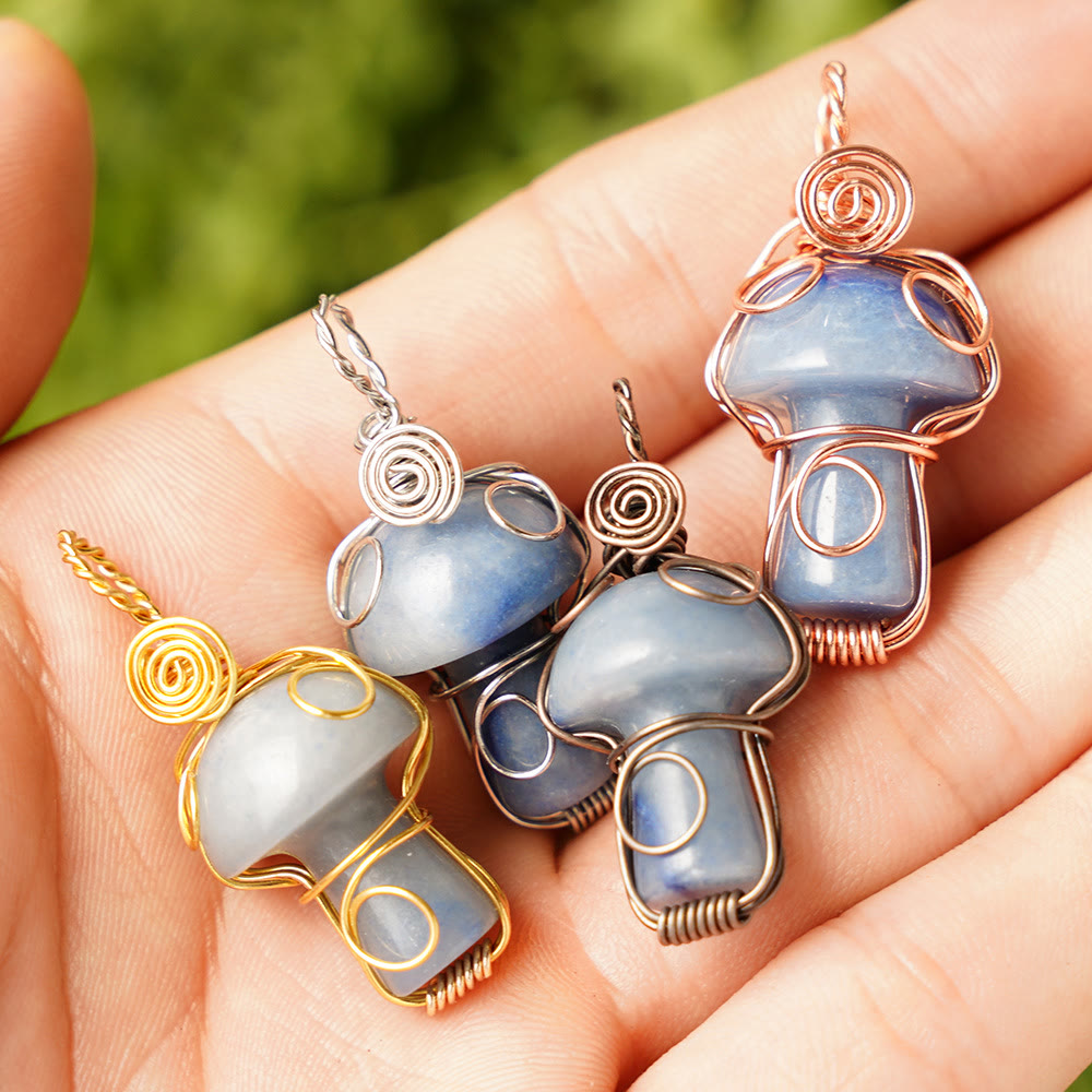 Collana con fungo in pietra curativa naturale Olivenorma