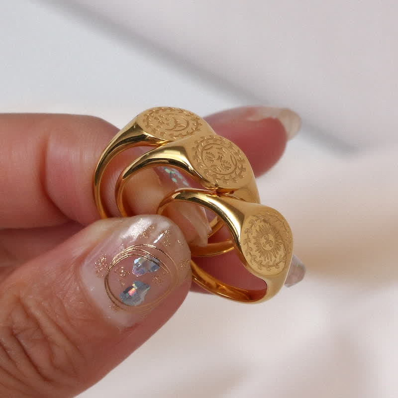 Anello Sole e Luna con carta dei tarocchi Olivenorma