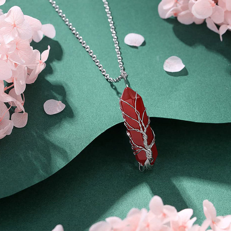Collana in cristallo Olivenorma con pietra preziosa dell'albero della vita