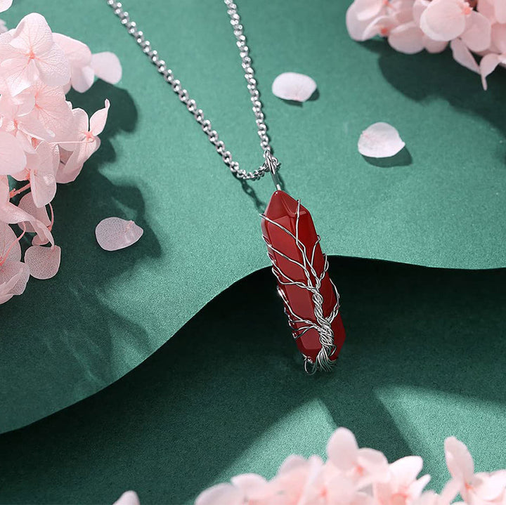 Collana in cristallo Olivenorma con pietra preziosa dell'albero della vita