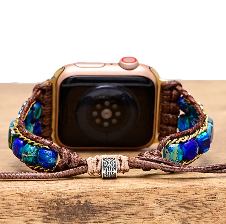 Cinturino avvolgente per Apple Watch Olivenorma Blue Emperor Stone