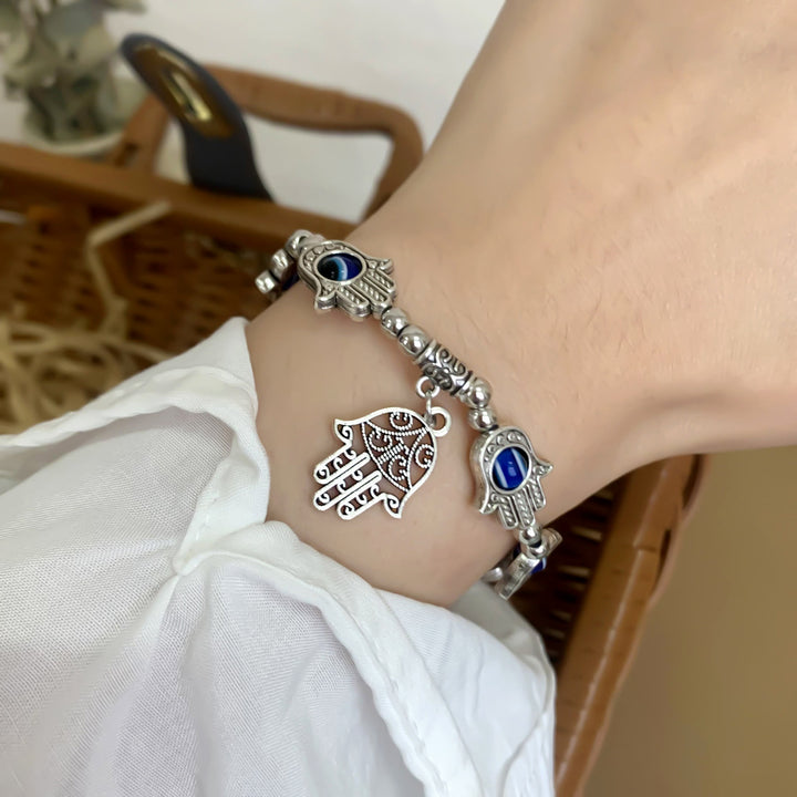 Olivenorma Evil Eye Hamsa Ciondolo Bracciale Zircone Epossidico