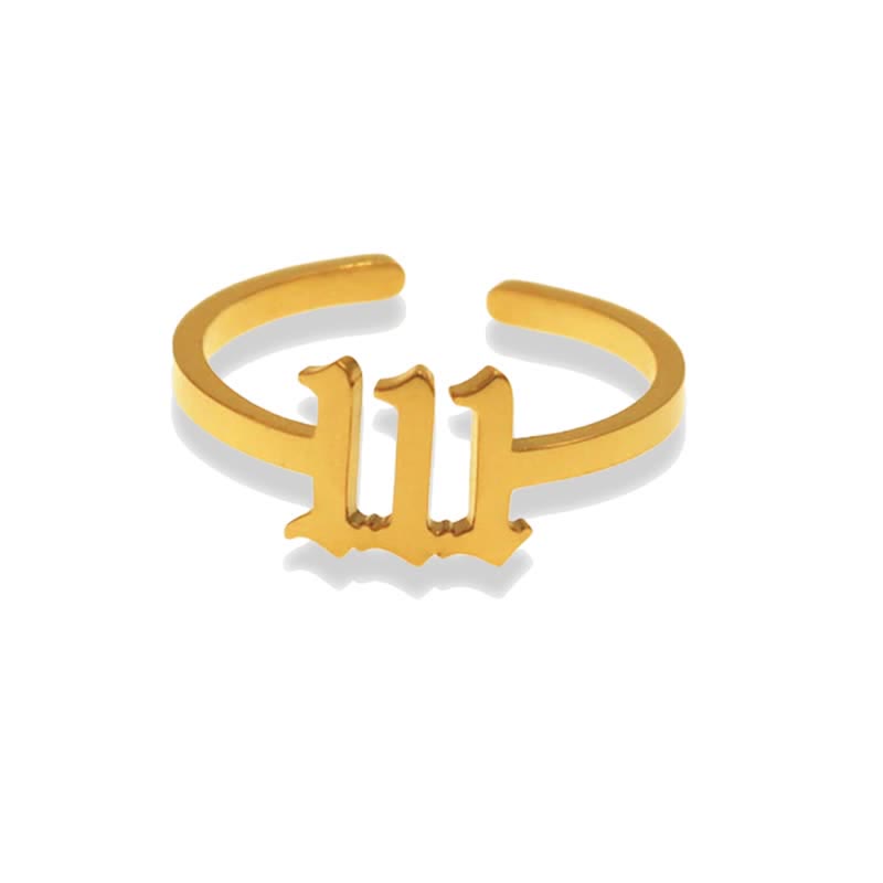 Anello portafortuna minimalista con numero angelico