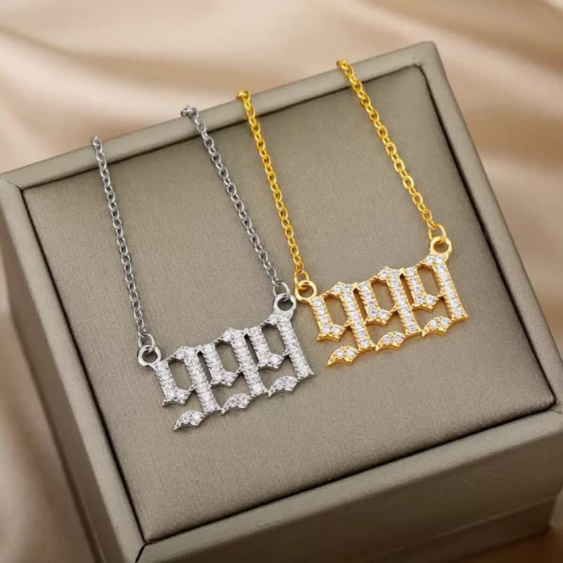 Collana con numero angelico in zircone Olivenorma