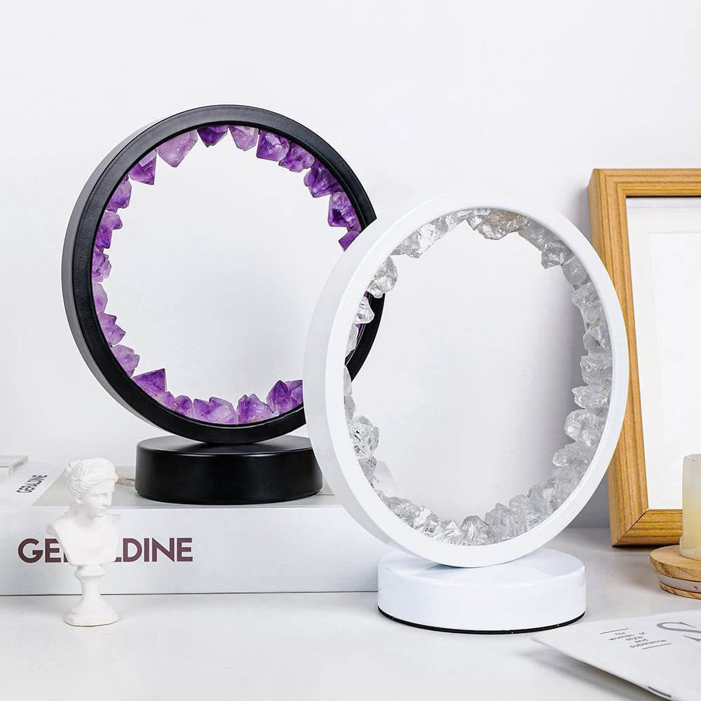 Lampada a LED ricaricabile Olivenorma Natural "Amethyst Crystal Cluster Zen Light" - Decorazione con cluster di cristalli di ametista - image 6