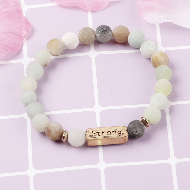 Bracciale con incisione forte in pietra preziosa naturale Olivenorma