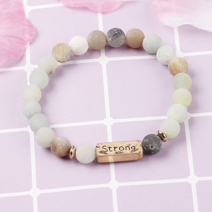 Bracciale con incisione forte in pietra preziosa naturale Olivenorma