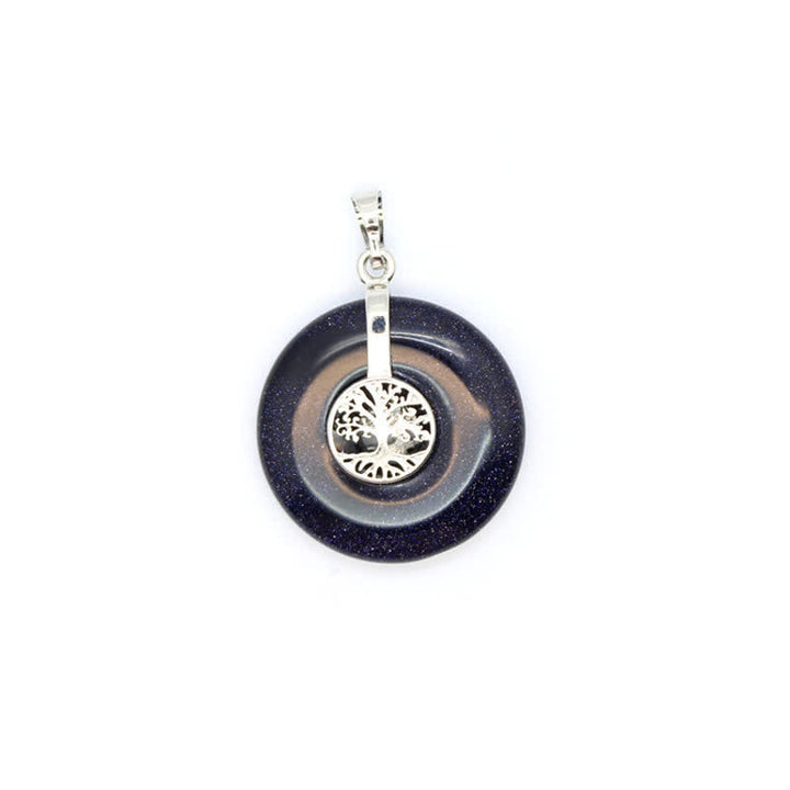 Collana con fibbia della pace in cristallo naturale Olivenorma e albero della vita