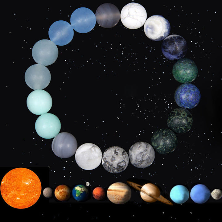 Olivenorma Bracciale Pianeta in Perline Naturali Satinate da 10 mm 