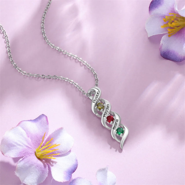 Collana personalizzata con incisioni e pietre portafortuna da 1 a 6