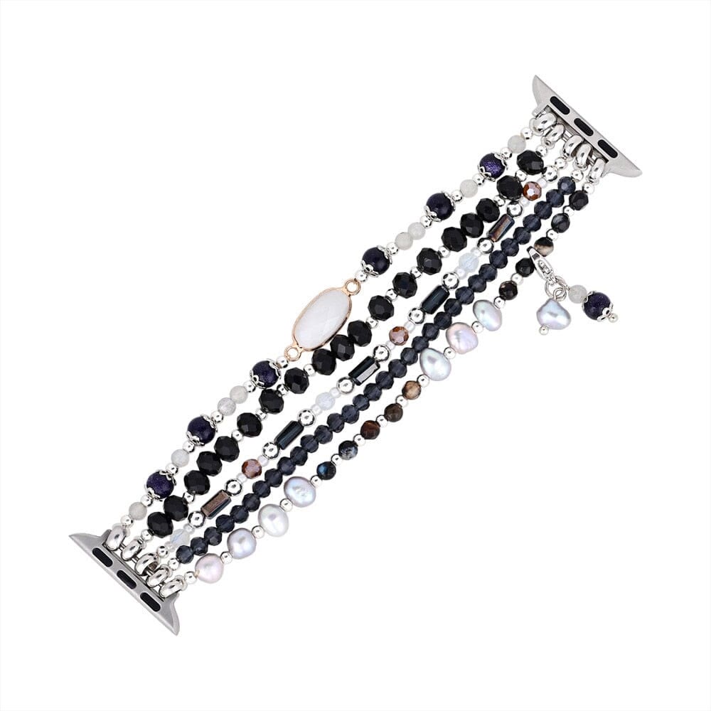 Olivenorma Ossidiana Agata Bianca Apple Watch Strap Bracciale Avvolgente 