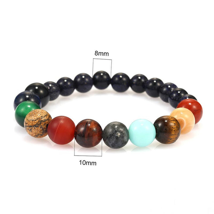 Olivenorma Bracciale Yoga con Sette Chakra in Pietra Colorata Cosmic Galaxy 