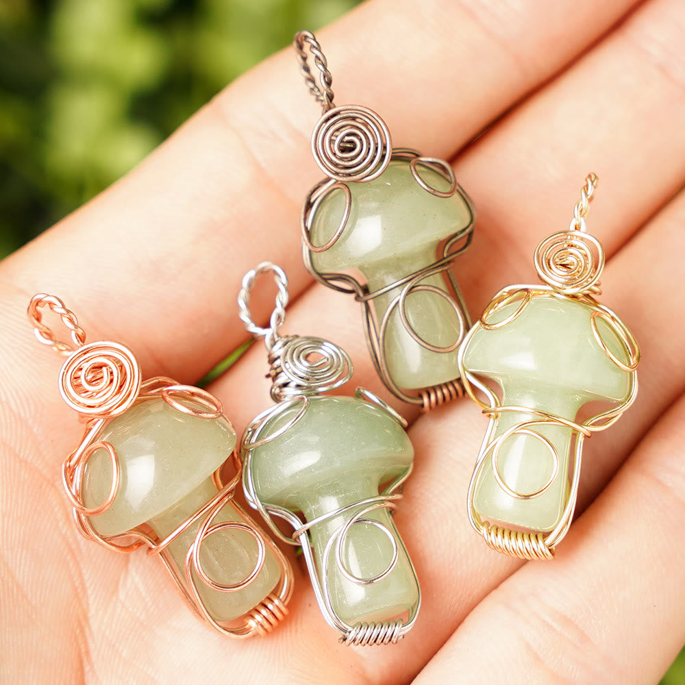 Collana con fungo in pietra curativa naturale Olivenorma