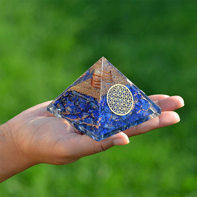 Olivenorma Lapislazzuli Fiore della vita Piramide di orgone 