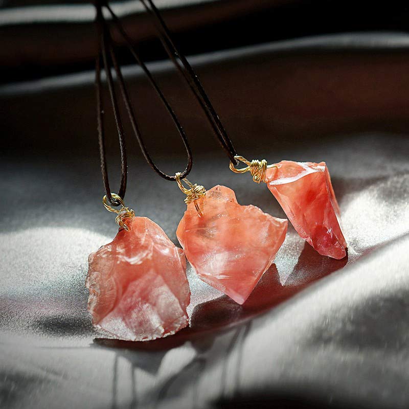 Collana di pietre preziose per la messa a terra e l'equilibrio in quarzo rosso