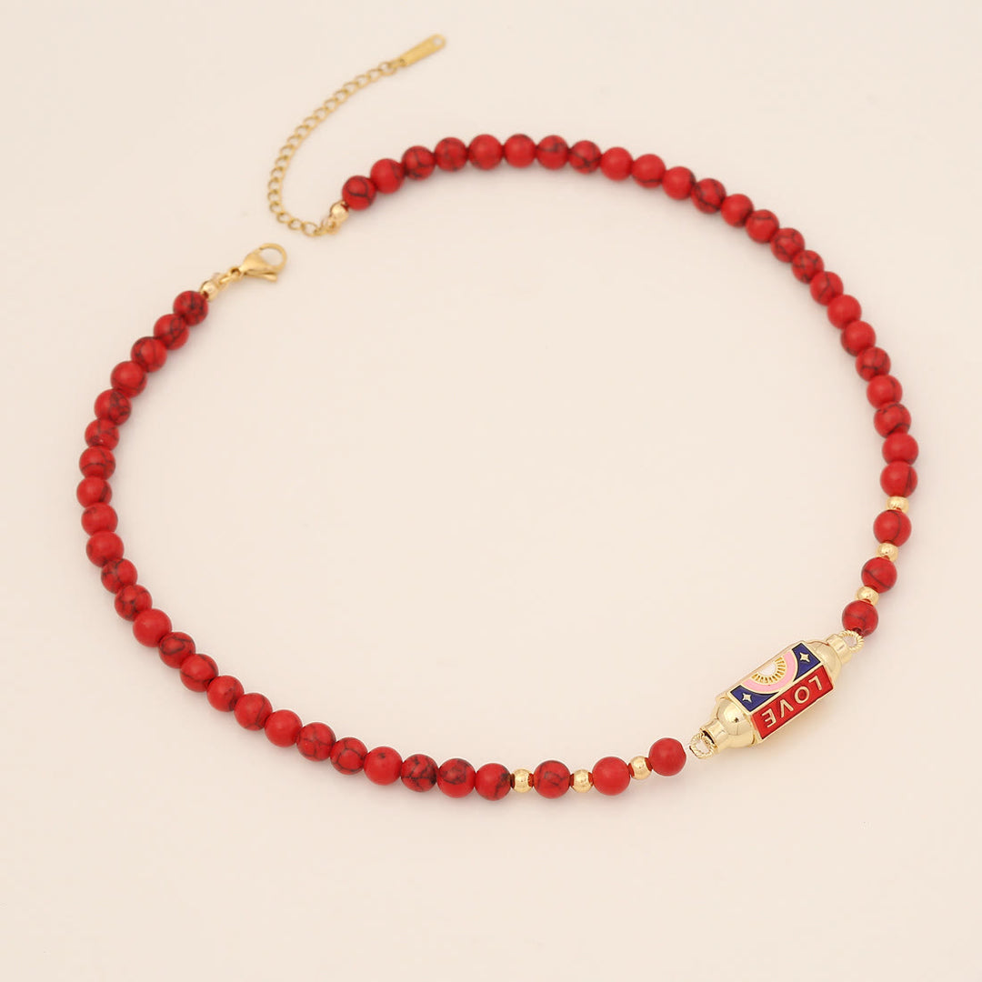 Collana Olivenorma Malocchio Malachite e Turchese