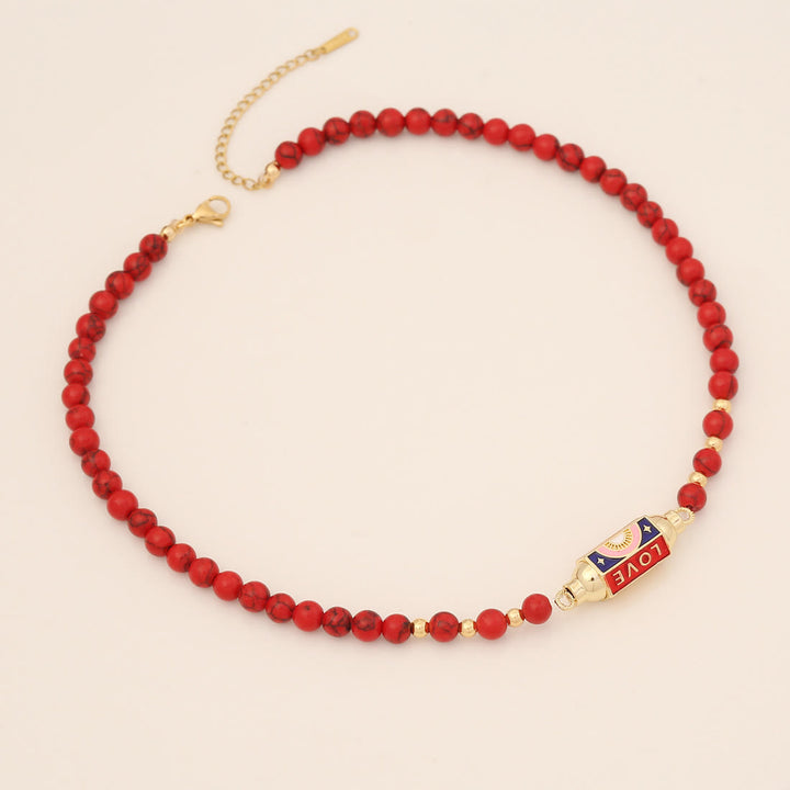 Collana Olivenorma Malocchio Malachite e Turchese