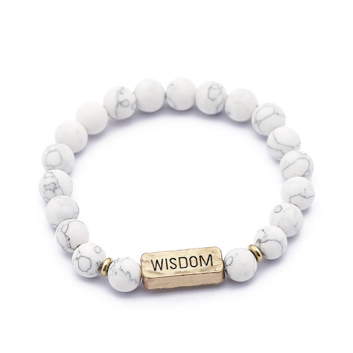 Bracciale con incisione della saggezza delle pietre preziose naturali Olivenorma