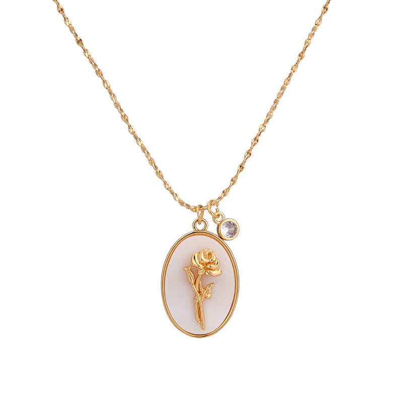 Collana con pietra portafortuna Olivenorma e fiore portafortuna