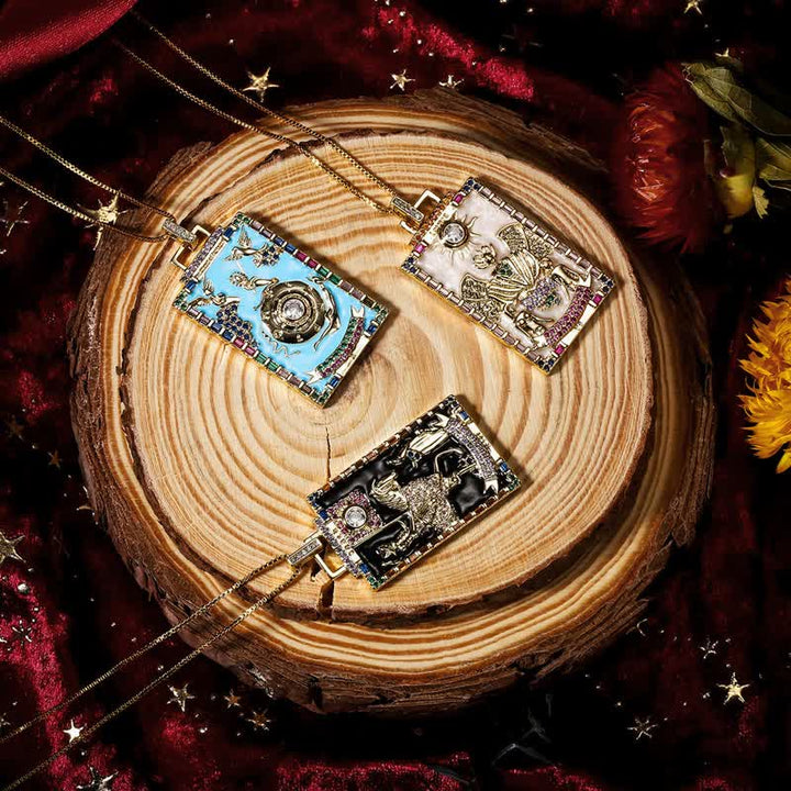 Collana con carta dei tarocchi Olivenorma in smalto