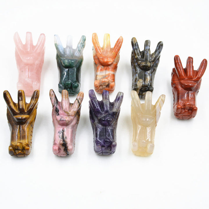 Olivenorma Crystal Dragon Head Gem Crafts Decorazione con pietre preziose