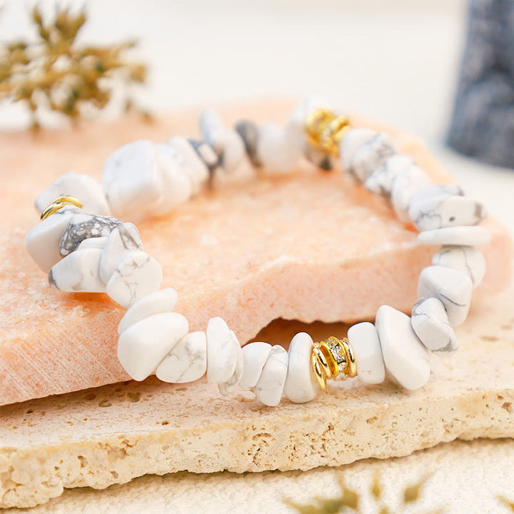 Bracciale Olivenorma con perline di cristallo frantumato e pietra irregolare