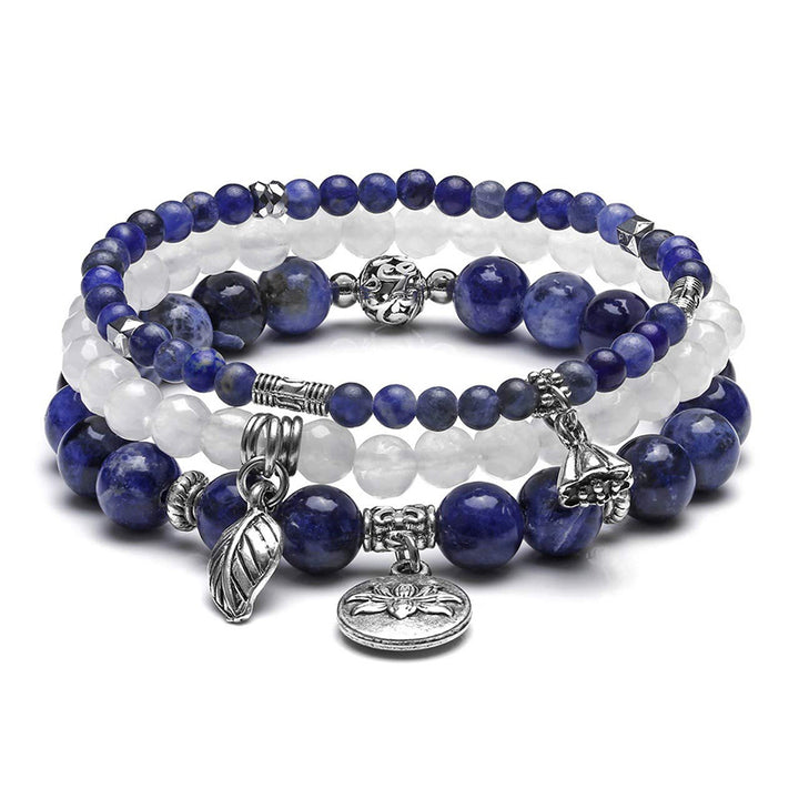 Olivenorma Sodalite Lotus Balance Bracciale 3 pezzi