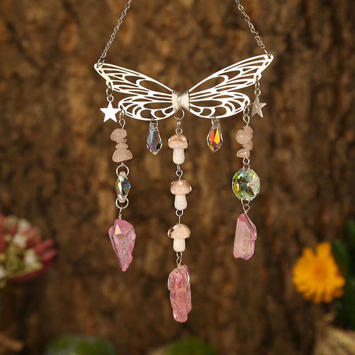 Olivenorma Crystal Butterfly Wings Sunshine Catcher Campanello a vento 