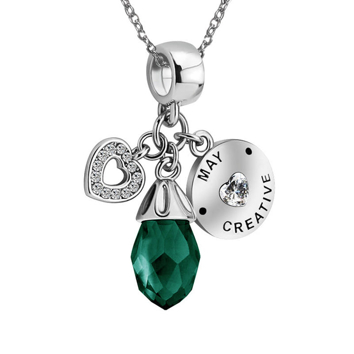 Collana con ciondolo a forma di cuore in diamanti Olivenorma pietra portafortuna
