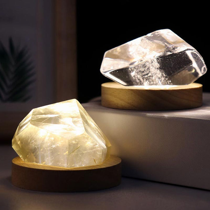 Olivenorma USB Lampada in cristallo naturale