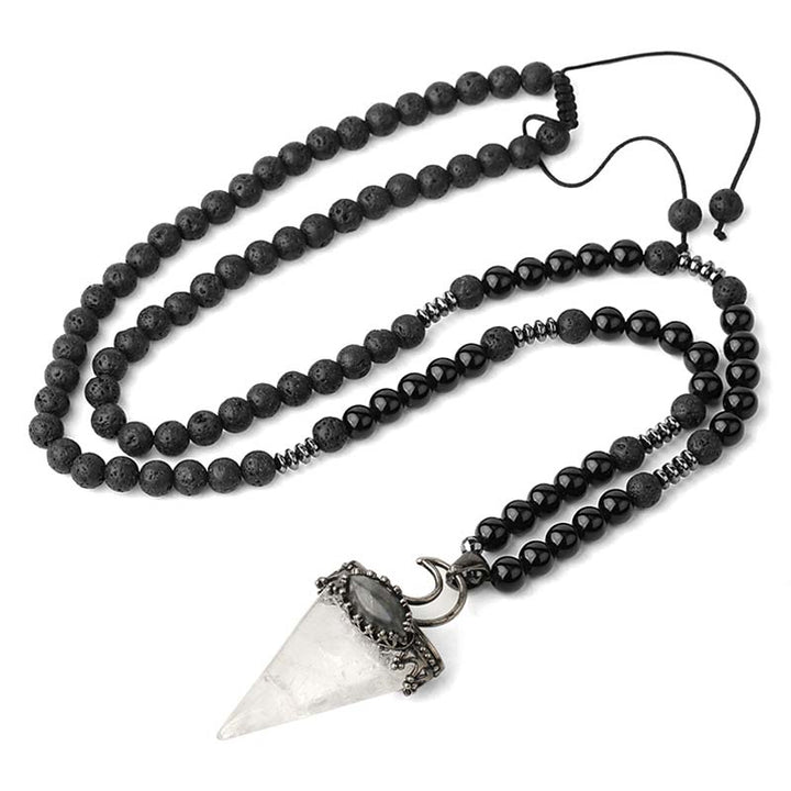 Collana di perline da meditazione prismatica in pietra naturale Olivenorma
