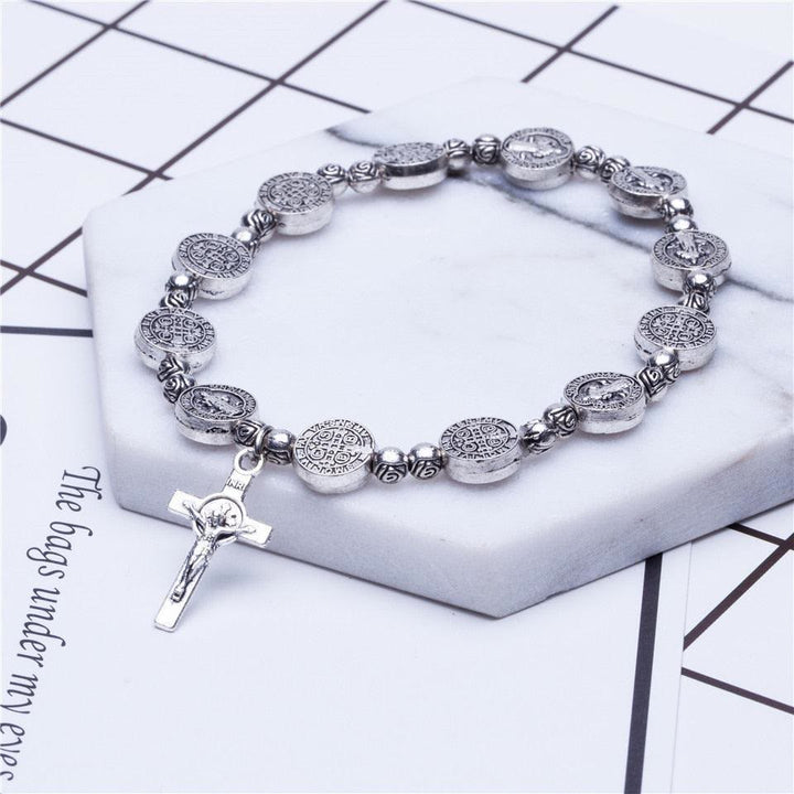 Olivenorma Braccialetto Croce Cristianesimo Gesù Argento Dorato